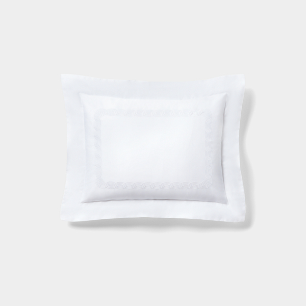 Ralph Lauren Spencer Cable Embroidery Throw Pillow In White