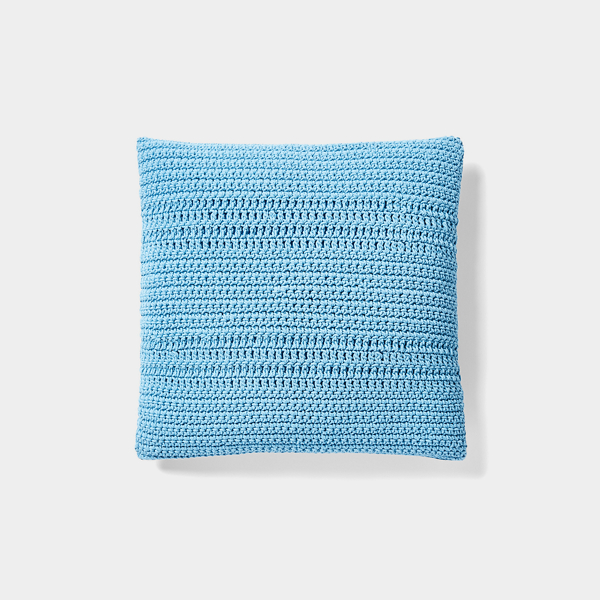 Ralph Lauren Cotton Crochet Throw Pillow In Blue