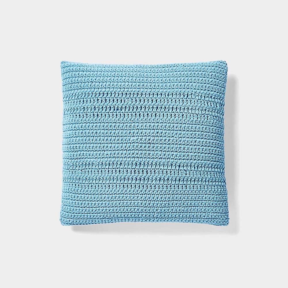 Ralph Lauren Cotton Crochet Throw Pillow In Blue