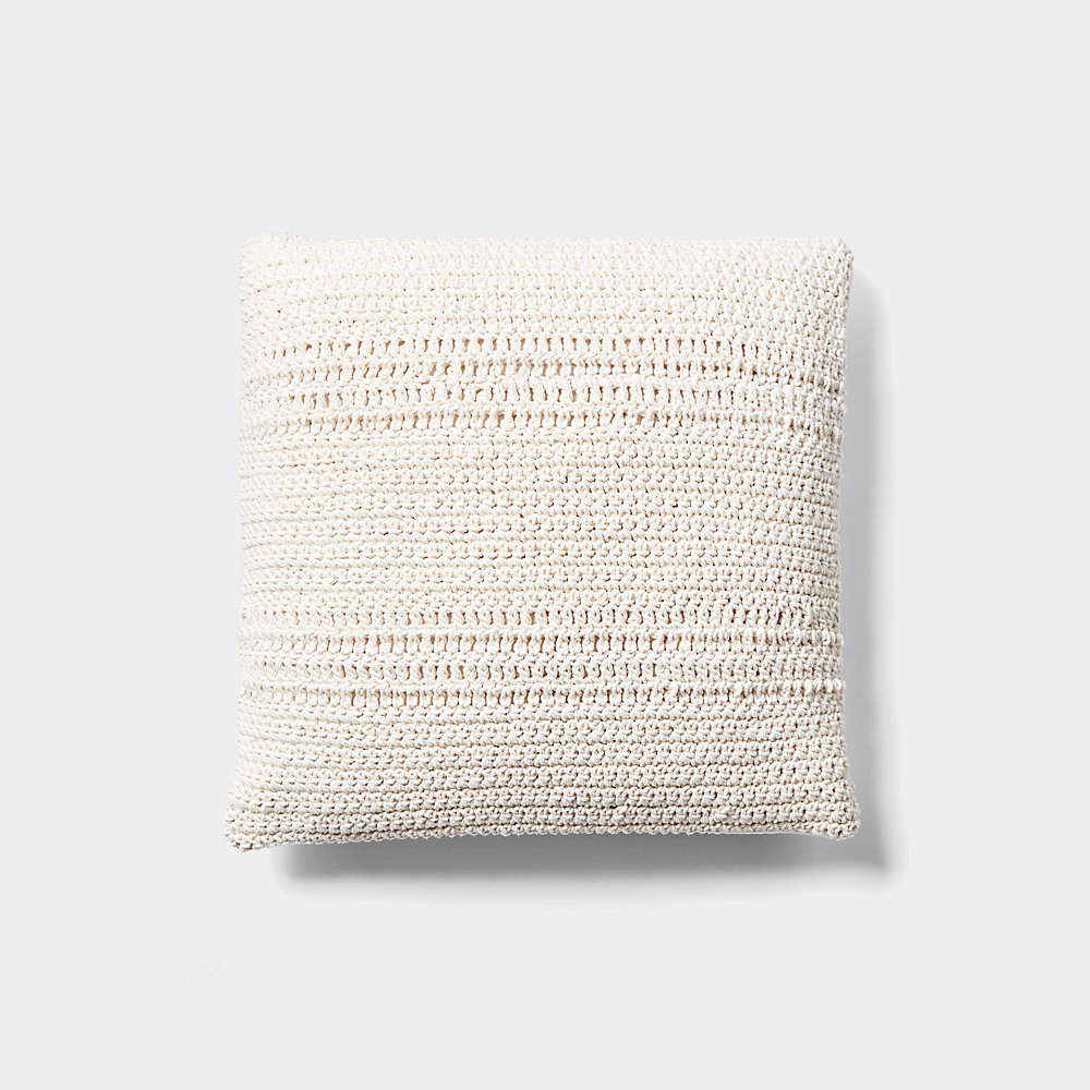 Ralph Lauren Cotton Crochet Throw Pillow In White