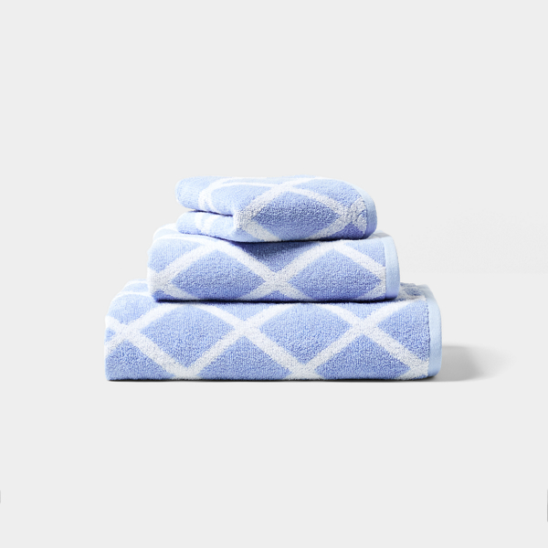 Polo Ralph Lauren Sanders Diamond Bath Towels In Blue Cornflower