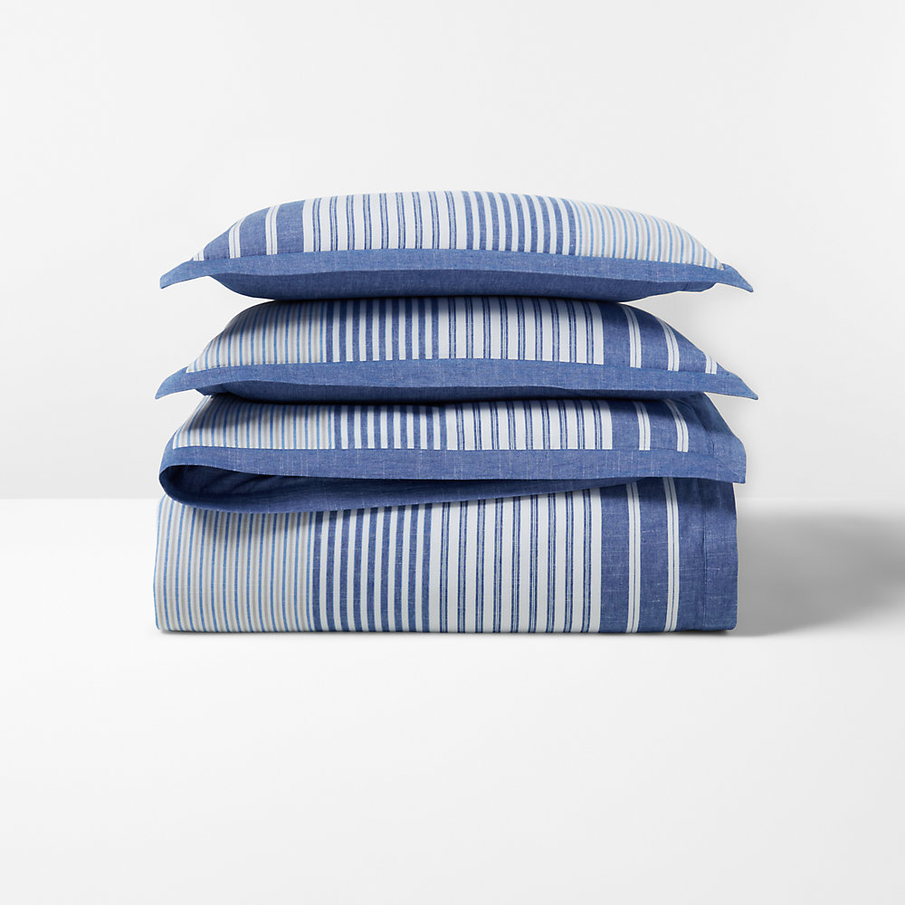 Ralph Lauren Heath Stripe Comforter Set In Blue