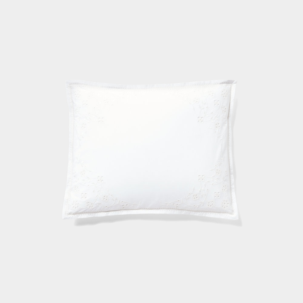 Ralph Lauren Marguerite Embroidery Throw Pillow In White