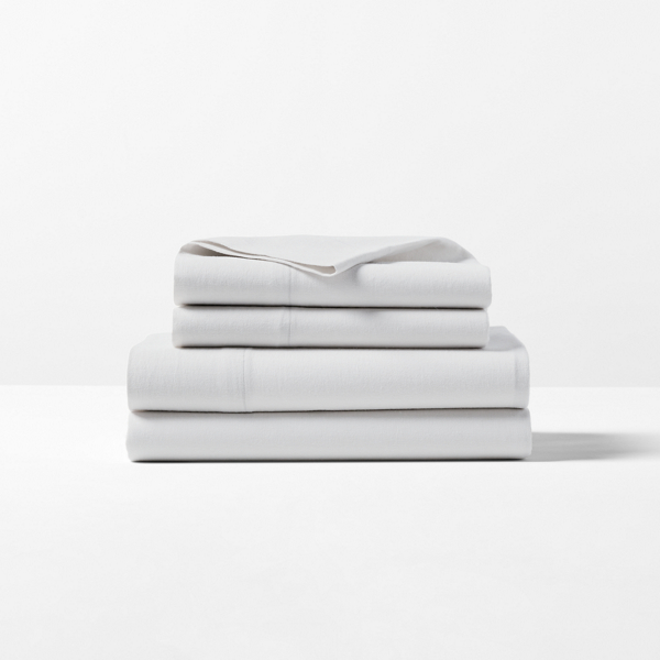 Ralph Lauren Kent Cotton-linen Sheet Set In Light Grey