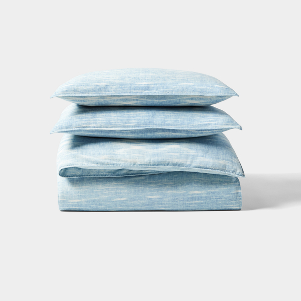 Ralph Lauren Kent Cotton-linen Comforter Set In Blue