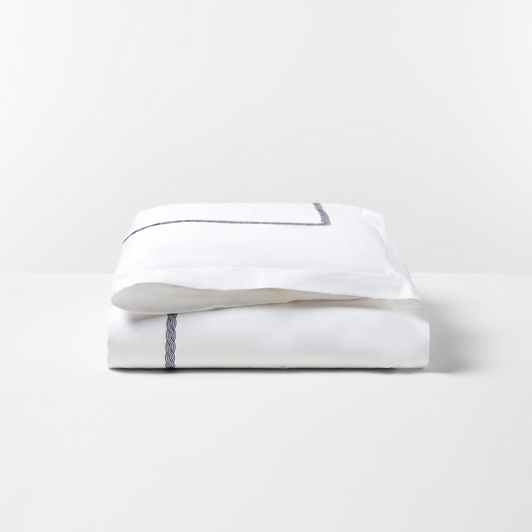 Polo Ralph Lauren Spencer Cable Embroidery Duvet Cover In Navy