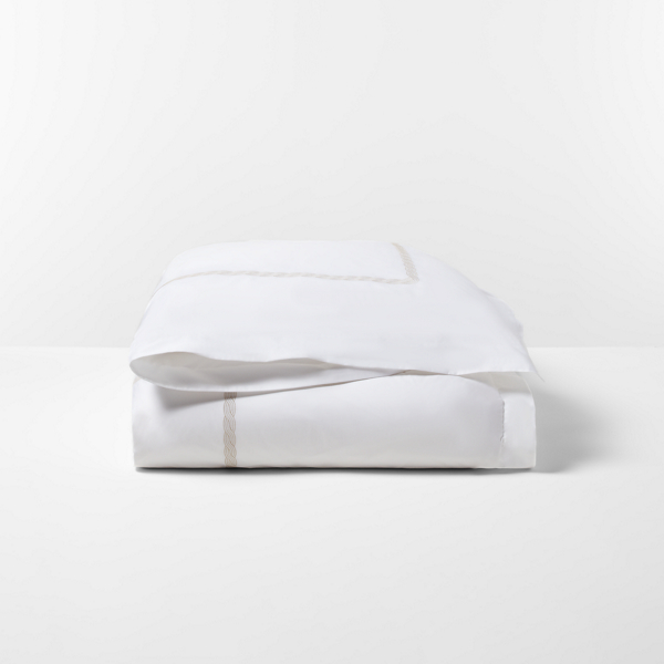 Polo Ralph Lauren Spencer Cable Embroidery Duvet Cover In Flax