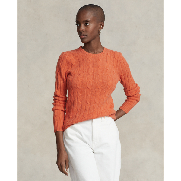 Ralph Lauren Cable-knit Cashmere Sweater In Sunset Sky