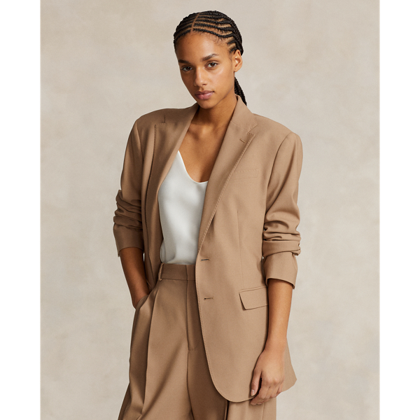 Ralph Lauren Stretch Wool-blend Blazer In Camel