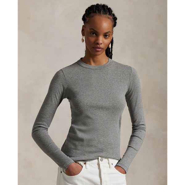 Polo Ralph Lauren Cotton Long-sleeve Tee In Battalion Heather
