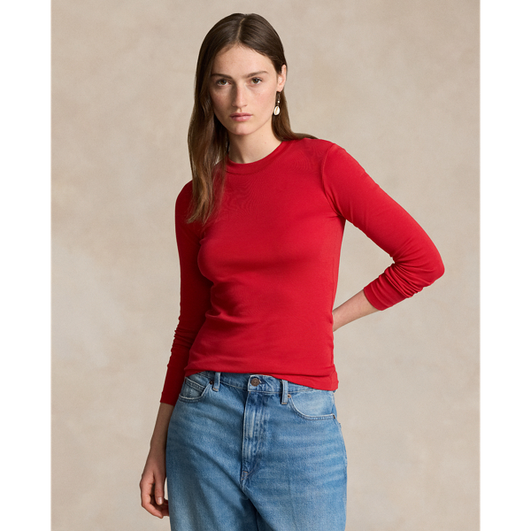 Polo Ralph Lauren Cotton Long-sleeve Tee In Rl2000 Red