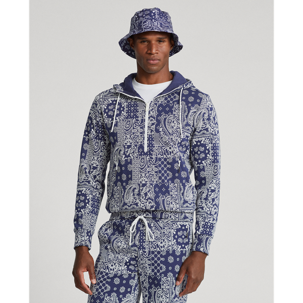 Rlx Golf Bandana-print Double-knit Hoodie In Navy Bandana Patchwork