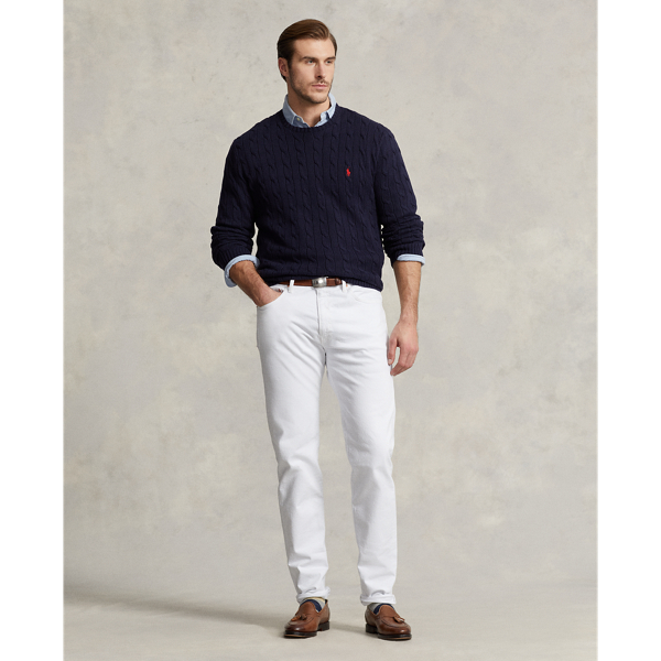 Polo Ralph Lauren Varick Slim Straight Stretch Jean In White Stretch