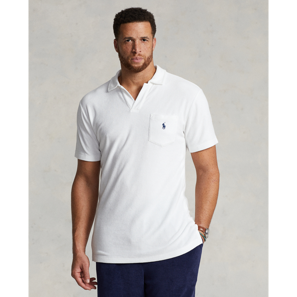 Polo Ralph Lauren Mm Ribbed Collar Straight Hem Polo In White