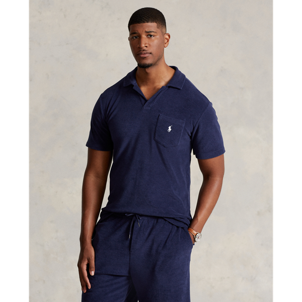 Polo Ralph Lauren Terry Polo Shirt In Newport Navy