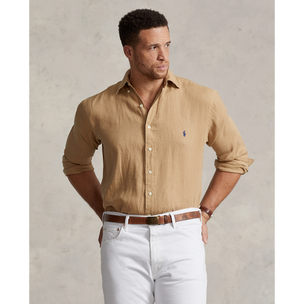 Polo Ralph Lauren Lightweight Linen Shirt In Vintage Khaki