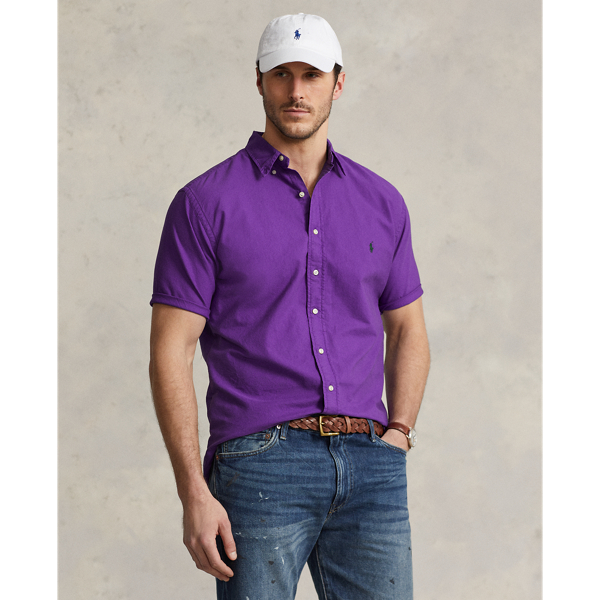 Polo Ralph Lauren Garment-dyed Oxford Shirt In Purple Cactus