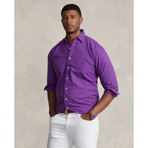 Polo Ralph Lauren Garment-dyed Oxford Shirt In Purple Rage