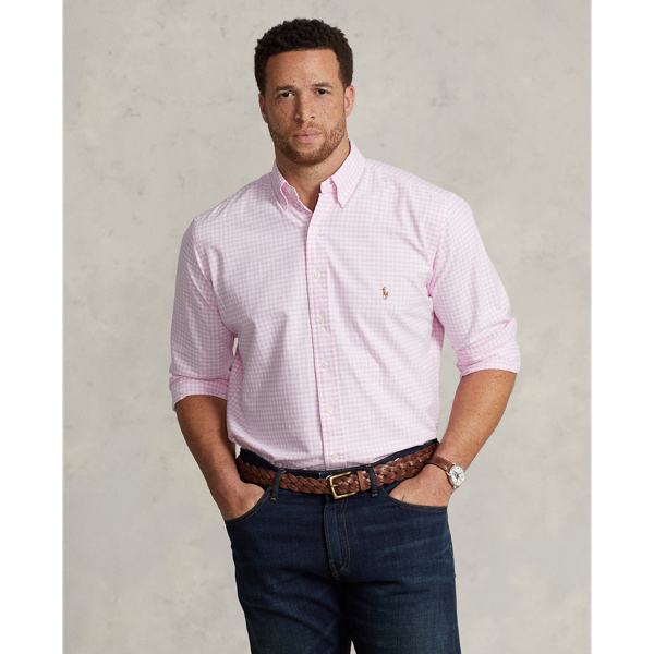 Shop Polo Ralph Lauren Gingham Oxford Shirt In Pink/white