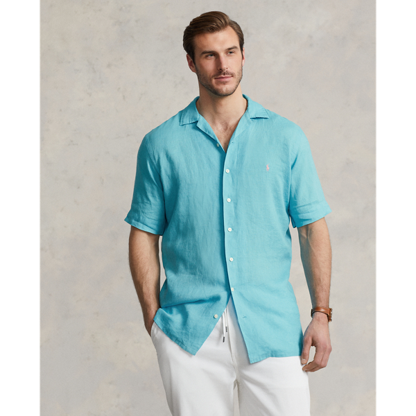Polo Ralph Lauren Linen Camp Shirt In Perfect Turquoise