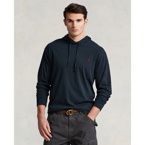 Polo Ralph Lauren Jersey Hooded T-shirt In Polo Black