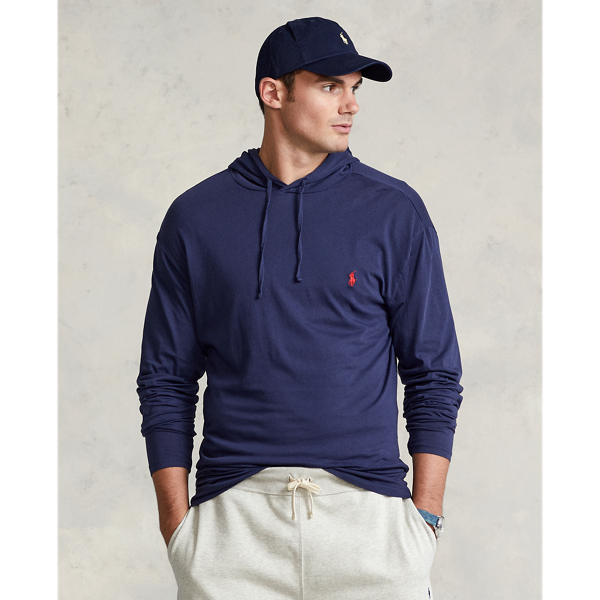 Polo Ralph Lauren Jersey Hooded T-shirt In Ink