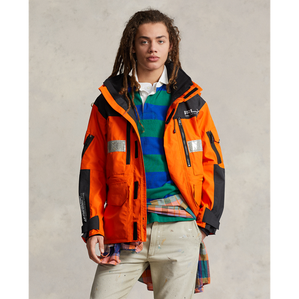 Ralph Lauren Water-repellent Hooded Jacket In Sailing Orange