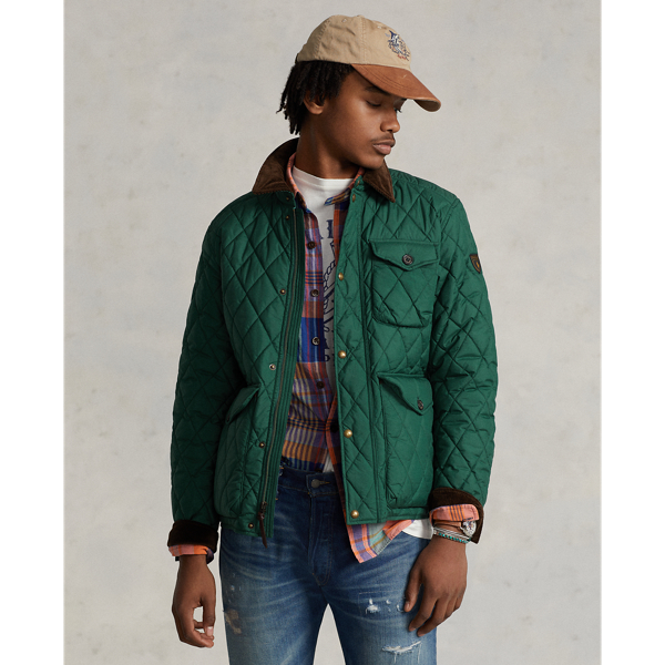 Ralph Lauren Water-repellent Quilted Jacket In Athletic Green