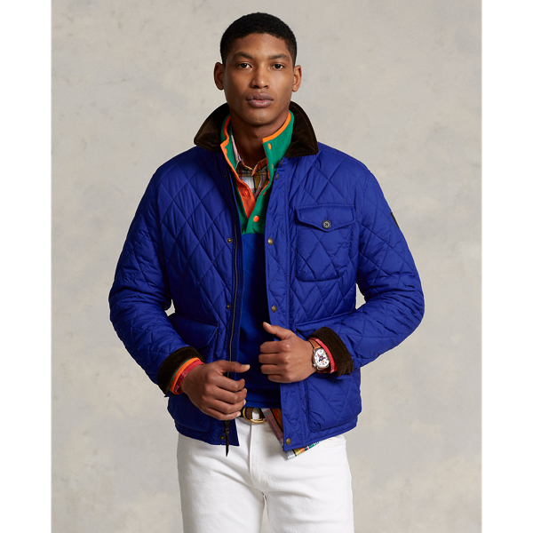 Ralph Lauren Water-repellent Quilted Jacket In Heritage Royal