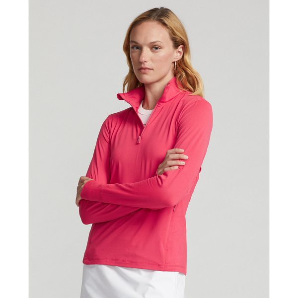 Rlx Golf Stretch Jersey Quarter-zip Pullover In Hardy Red