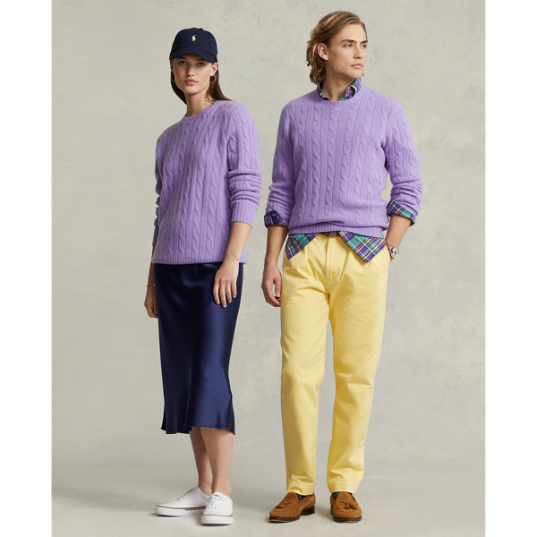 Ralph Lauren The Iconic Cable-knit Cashmere Sweater In Maidstone Purple Heather