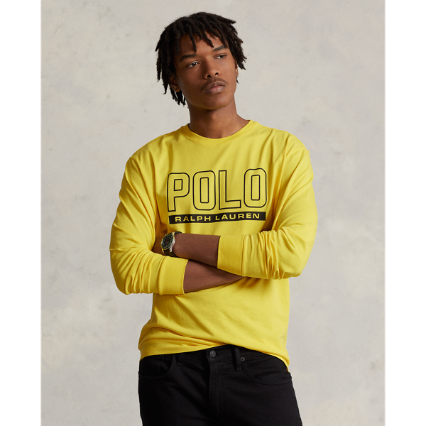 Ralph Lauren Classic Fit Logo Jersey Crewneck T-shirt In Lemon