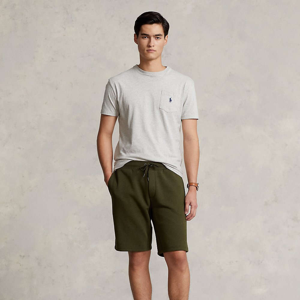 Shop Ralph Lauren 9-inch Double-knit Short In Company Olive