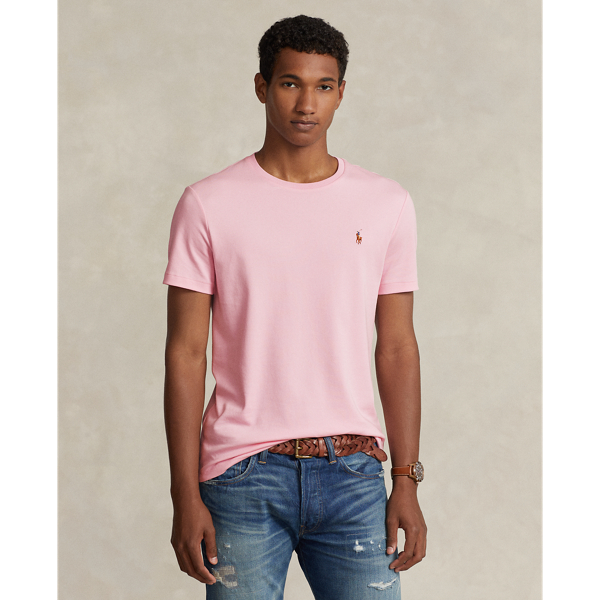 Ralph Lauren Classic Fit Soft Cotton Crewneck T-shirt In Carmel Pink