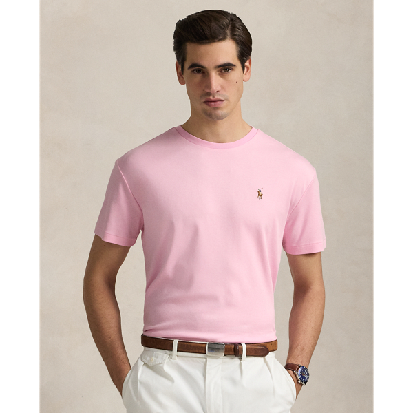 Ralph Lauren Classic Fit Soft Cotton Crewneck T-shirt In Carmel Pink