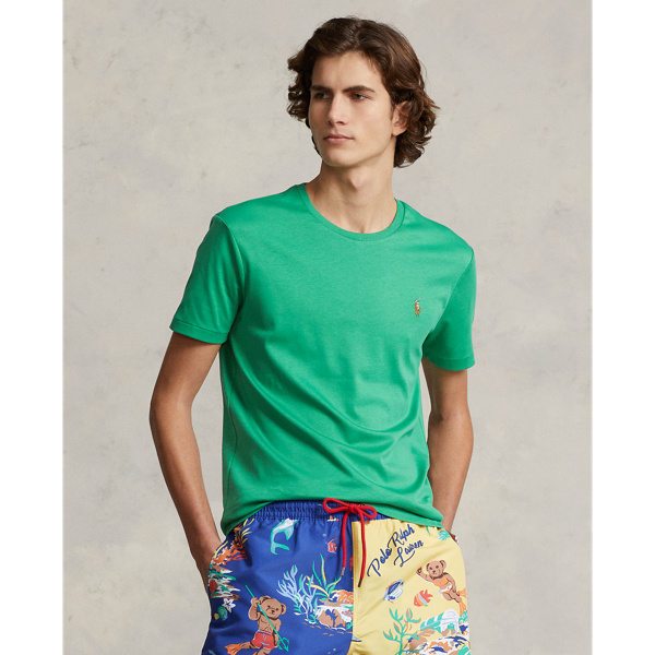 Polo Ralph Lauren Classic Fit Soft Cotton Crewneck T-shirt In Optic Green