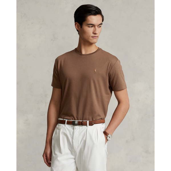 Polo Ralph Lauren Classic Fit Soft Cotton Crewneck T-shirt In Luggage Brown