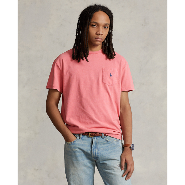 Ralph Lauren Classic Fit Cotton-linen Pocket T-shirt In Desert Rose