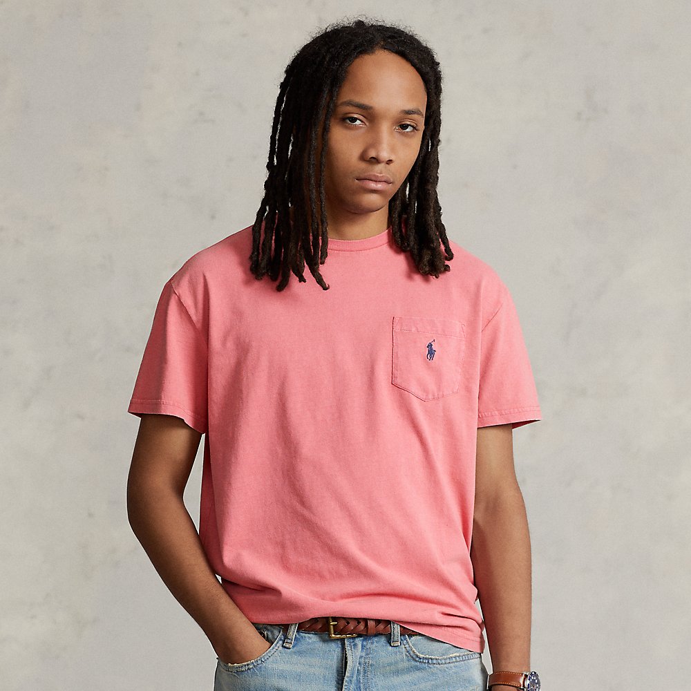 Indflydelsesrig Himmel bøf Ralph Lauren Classic Fit Cotton-linen Pocket T-shirt In Desert Rose |  ModeSens
