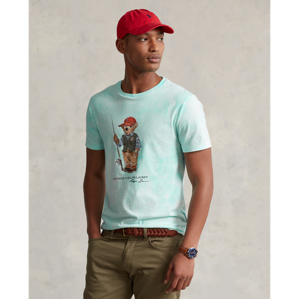 Polo Ralph Lauren Classic Fit Polo Bear Tie-dye T-shirt In Fishing