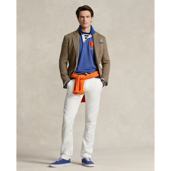 Shop Polo Ralph Lauren Straight Fit Linen-cotton Trouser In White