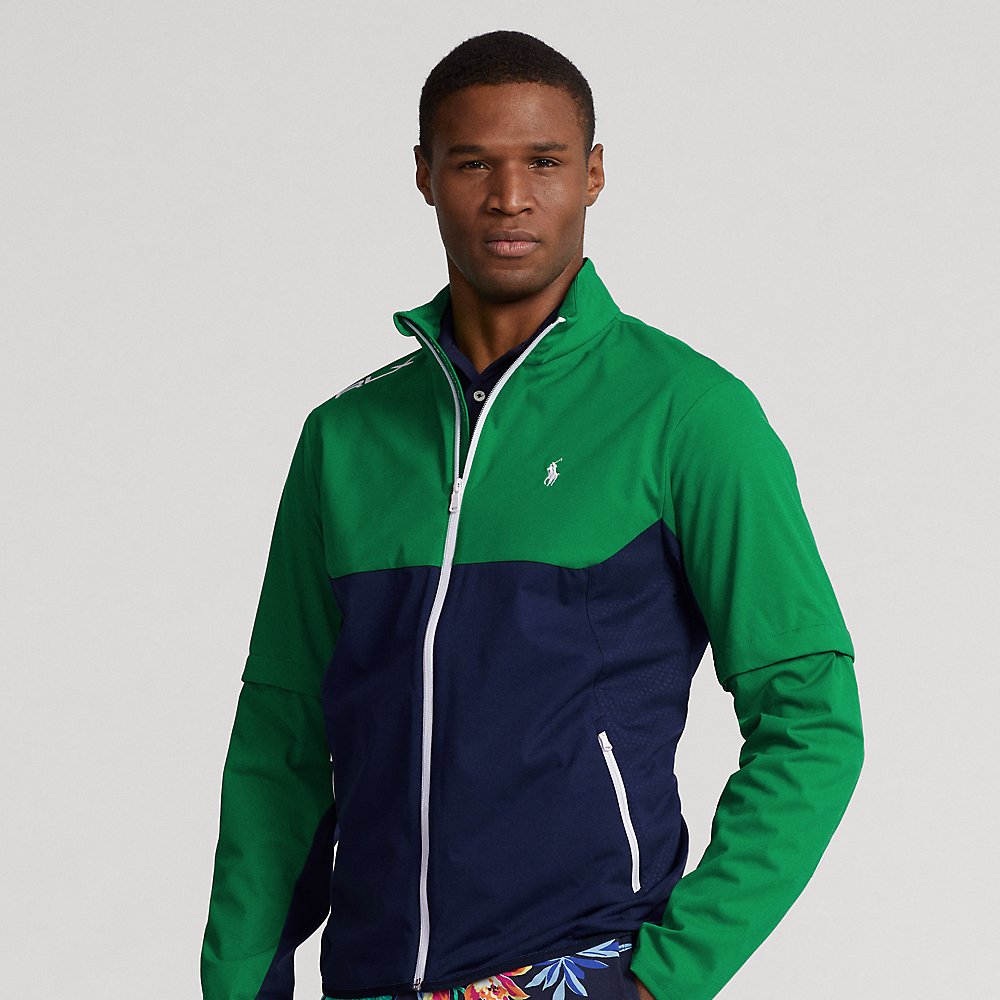 Rlx Golf Convertible Water-repellent Jacket In Refined Navy/cruise Green