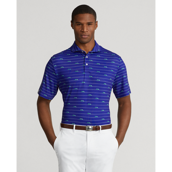 Rlx Golf Classic Fit Performance Print Polo Shirt In Royal Bedford