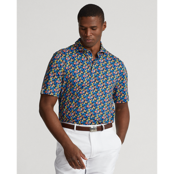 Rlx Golf Classic Fit Performance Print Polo Shirt In Small Poppy Floral