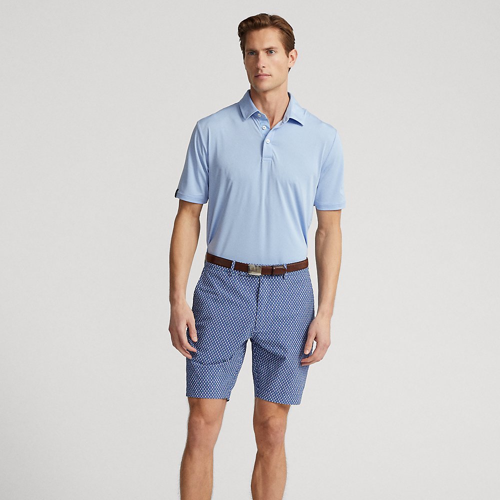 Rlx Golf 9-inch Tailored Fit Featherweight Short In Ball And Tee Royal Navy