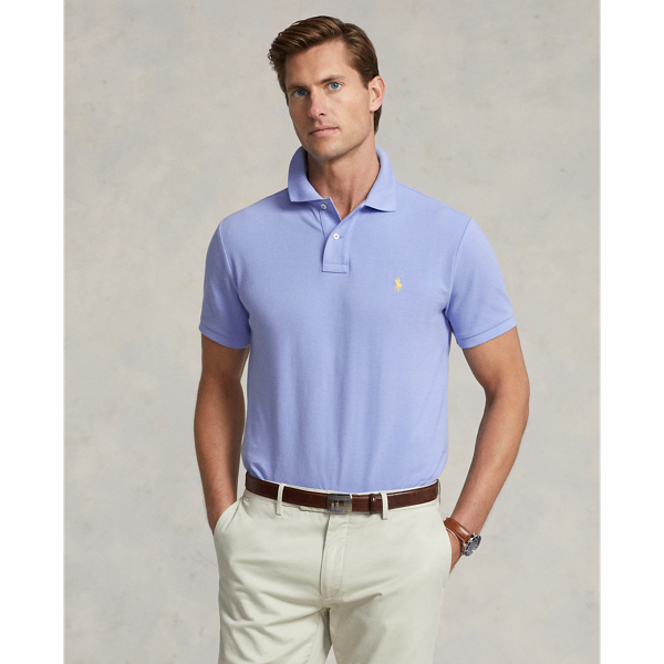 Ralph Lauren Custom Slim Fit Mesh Polo Shirt In Lafayette Blue