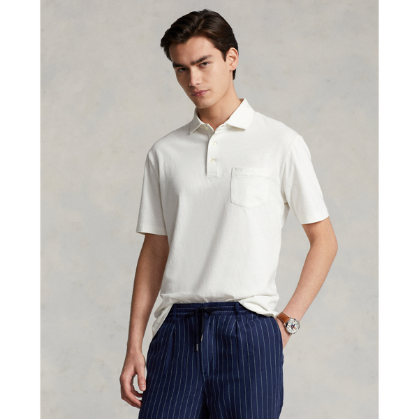 Ralph Lauren Classic Fit Cotton-linen Polo Shirt In White