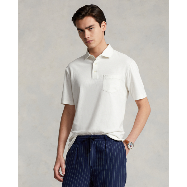 Polo Ralph Lauren Classic Fit Cotton-linen Polo Shirt In White