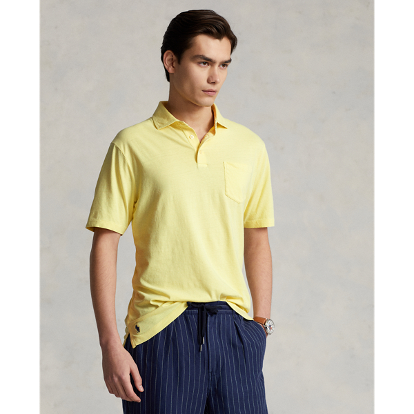 Polo Ralph Lauren Classic Fit Cotton-linen Polo Shirt In Bristol Yellow
