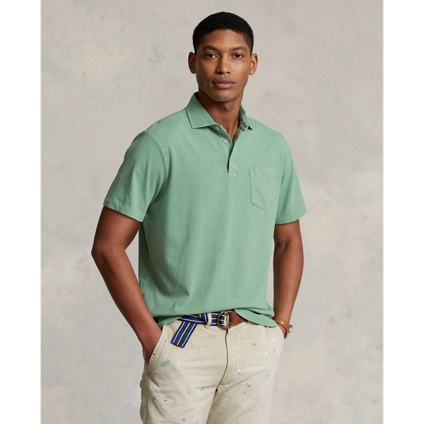 Ralph Lauren Classic Fit Cotton-linen Polo Shirt In Faded Mint